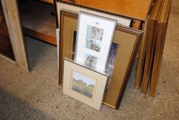 A quantity of various pictures and prints to include a Glyn Thomas print; a needlework study etc.