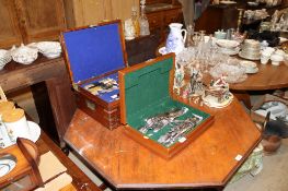 Two canteens containing various silver plated cutlery