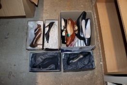 A collection of various ladies shoes to include a pair of Bally size 4 heels