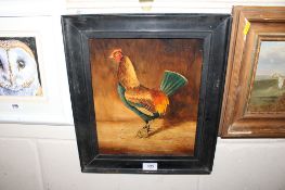 Unsigned oil on board, 'Vintage Game Cock'
