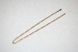 A 9ct gold Figaro link necklace, 47cm long, 17.2gms