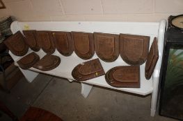 A white painted pine pew AF