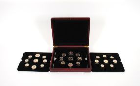 Three cased pre-decimal sets including The Emblem Series decimals of Elizabeth II, The Pre
