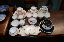 A collection of various pattern teaware to include Bell china, Tuscan 'Windsor', Royal Doulton '