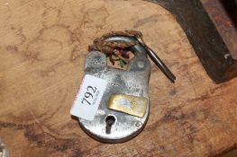 A padlock and key (13)