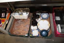 Three boxes of various glass and china