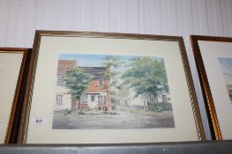 Judy Mattin, framed and glazed watercolour study of East Bergholt