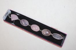 A rose quartz set bracelet