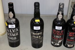 A bottle of Croft 1963 vintage port