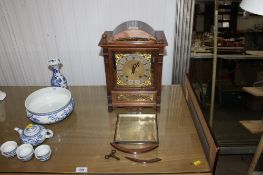 A Boby & Jannings of Ipswich bracket clock with a brass dial, AF