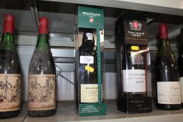 A boxed bottle of W & J Grahams 1998 port
