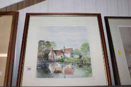 Richard Cox, framed and glazed watercolour study 'Willy Lots Cottage, Flatford'