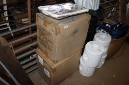 Two boxes containing hanging laundry basket organisers