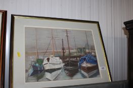 A framed and glazed pastel study of Woodbridge