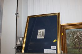 After Hans Holbein, gilt framed engraving 'Dance of Death'