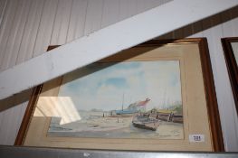 Richard Cox, framed and glazed watercolour study of the Norfolk Coast