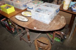 An oak gate leg table
