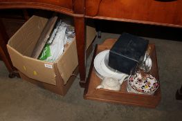 Two boxes containing various china etc.