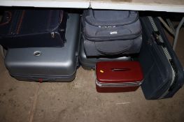A quantity of suitcases to include Samsonite, suit carriers, travel bags etc.