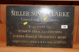 A Miller Son & Clarke Consulting Engineers metal advertising sign