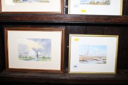 Judy Mattin, two watercolour studies 'Mawston Creek After The Rain'