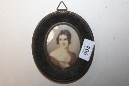 A framed and glazed miniature portrait study depicting Bonaparte indistinctly signed