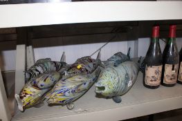 A collection of Murano style fish