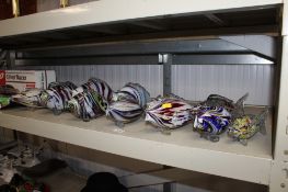 A collection of eight Murano style fish