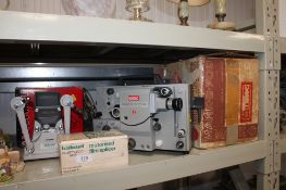 A Eumig Mk-S-709 projector and a Minnete viewer editor and motorised film splicer - sold as