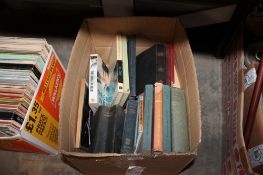 A box of various books