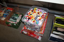 Two Scalextric racing sets - sold as collectors items and a box of various Lego