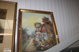 J.F. Andrews, oil on board study 'Old England'
