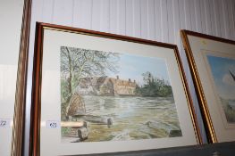 Barry Briggs, watercolour study 'Flatford Mill'