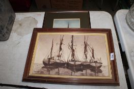 Robert Turnbull, oil on board study depicting sailing boats together with a W. Holmes signed