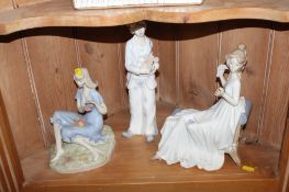 A Royal Doulton Reflections figure 'Summer Rose' HN3085 and two Lladro style figures
