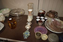A quantity of various Studio Pottery to include vases, candle holders etc.