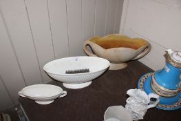 Two Wedgwood plant troughs and a Fulham pottery style similar