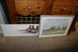 John Ryan, acrylic on canvas study of pheasants entitled 'The Three Amigos' and Peter Merrin