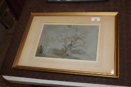 19th Century school, watercolour study 'Oak At Stansted'