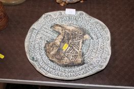 A Bernard Rooke pottery platter approx, 30cm