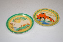A Fantasque Bizarre by Clarice Cliff 'Solitude' pattern plate, 20cm dia.; and another Fantasque
