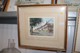 Roger Hammond, gilt framed watercolour study depicting Debenham High Street