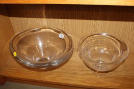 Two Dartington heavy glass bowls