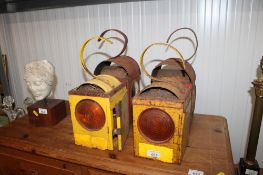 Four railway lanterns