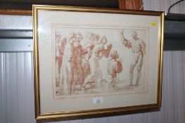 A gilt framed print of the 'Christs Charge to Peter' after Raphael