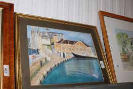 J.M. Elven, watercolour study 'The Docks, Ipswich'