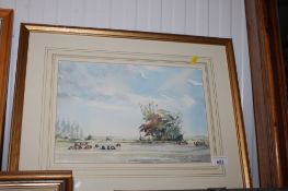 Andrew Freebrey, gilt framed watercolour study 'Autumn Copse, Norfolk' dated 1995