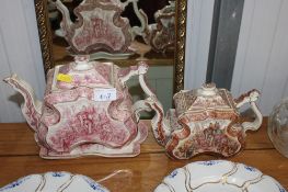 A Burgess & Leigh tea pot and matching stand decorated with an Indian Empire scene; and another