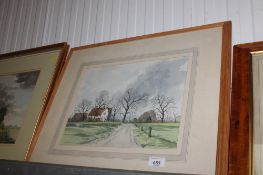Robert Alcock, watercolour study of Southolt, Suffolk