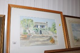Jane MacFarlane, watercolour study 'Villa in Paxos'